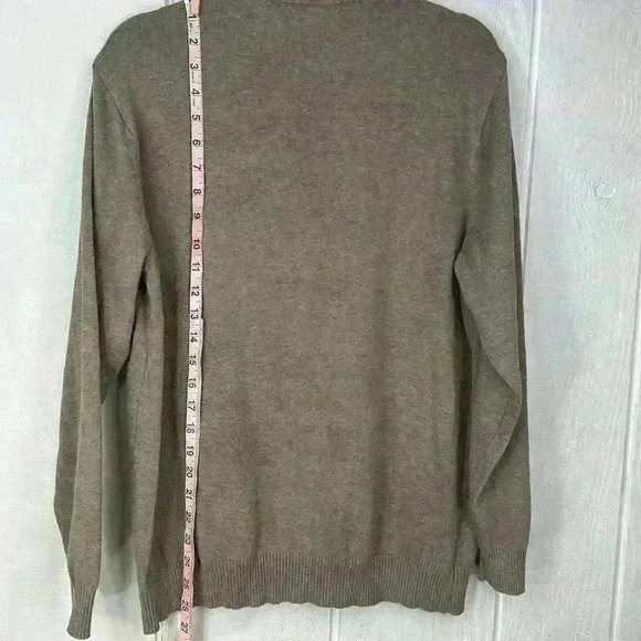 Men’s Club Room 100% Cotton Size Large Argyle V Neck Long Sleeve Sweater - Picture 5 of 6